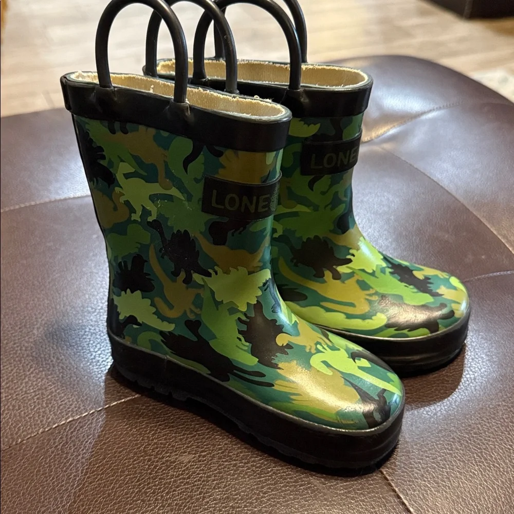 Lone Cone Kids Camosaurus Rain Boots Dinosaur Camouflage Size 6